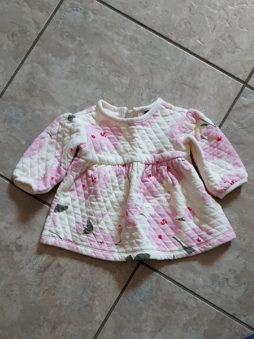 Old Navy Quilted Baby Dress in Pink and Cream